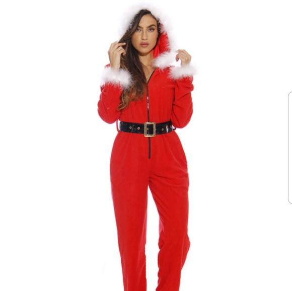 Just Love Santa Onesie Adult UNISEX Medium Oversized Pajama Costume PJ - Picture 1 of 5